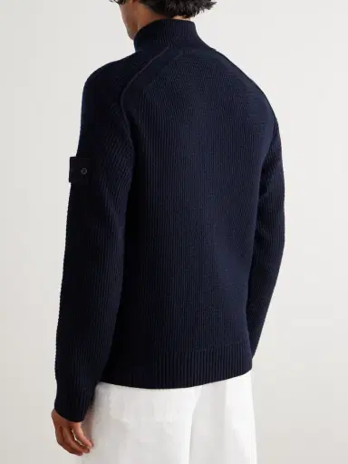 Stone Island STONE ISLAND GHOST Waffle-Knit Virgin Wool Zip-Up Cardigan - Men | Thumbnail 3 Stone Island STONE ISLAND GHOST Waffle-Knit Virgin Wool Zip-Up Cardigan - Men | Thumbnail 3