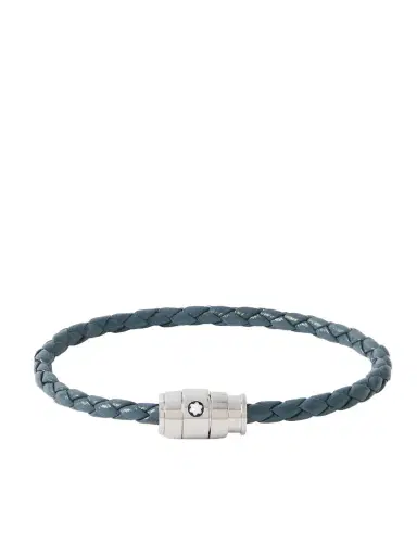 Montblanc Meisterstück 3-Ring Stainless Steel and Woven Leather Bracelet - Men | Thumbnail 1 Montblanc Meisterstück 3-Ring Stainless Steel and Woven Leather Bracelet - Men | Thumbnail 1