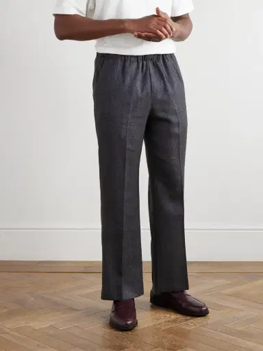 PIACENZA 1733 Straight-Leg Herringbone Wool, Linen and Cashmere-Blend Trousers - Men | Thumbnail 3 PIACENZA 1733 Straight-Leg Herringbone Wool, Linen and Cashmere-Blend Trousers - Men | Thumbnail 3