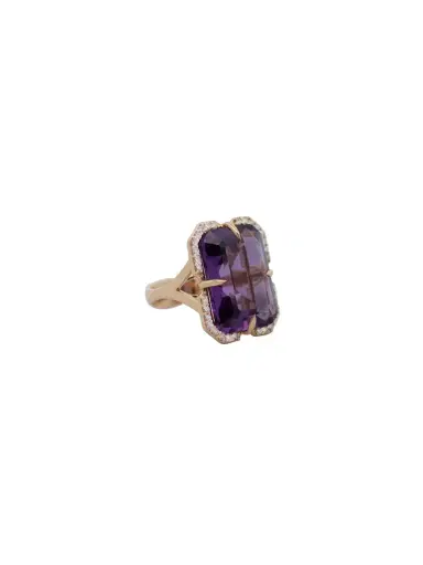 Wish Fine Jewelry 20.418ct Amethyst and diamond 18K Ring | Thumbnail 2 Wish Fine Jewelry 20.418ct Amethyst and diamond 18K Ring | Thumbnail 2