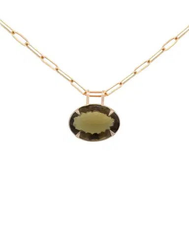 Wish Fine Jewelry 28,80ct. Olive Quartz 18K Gold Pendant | Thumbnail 1 Wish Fine Jewelry 28,80ct. Olive Quartz 18K Gold Pendant | Thumbnail 1
