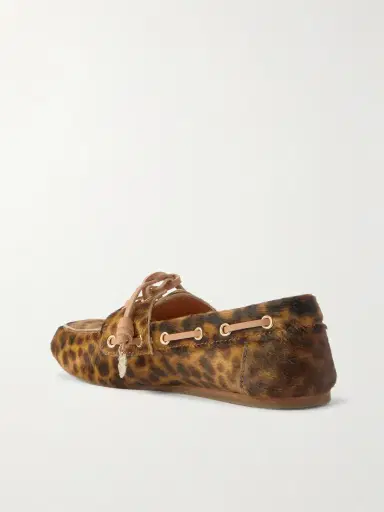 Ancient Greek Sandals Pliaria Leopard-print Leather-trimmed Calf Hair Boat Shoes | Thumbnail 3 Ancient Greek Sandals Pliaria Leopard-print Leather-trimmed Calf Hair Boat Shoes | Thumbnail 3
