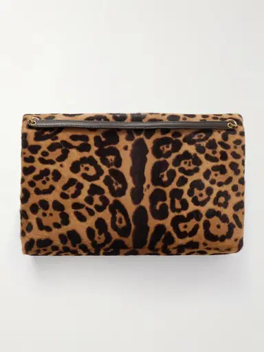 Saint Laurent Cassandre Leather-trimmed Leopard-print Calf Hair Shoulder Bag | Thumbnail 3 Saint Laurent Cassandre Leather-trimmed Leopard-print Calf Hair Shoulder Bag | Thumbnail 3