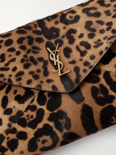 Saint Laurent Cassandre Leather-trimmed Leopard-print Calf Hair Shoulder Bag | Thumbnail 4 Saint Laurent Cassandre Leather-trimmed Leopard-print Calf Hair Shoulder Bag | Thumbnail 4