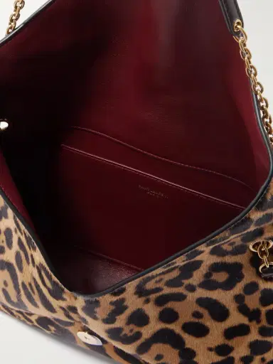 Saint Laurent Cassandre Leather-trimmed Leopard-print Calf Hair Shoulder Bag | Thumbnail 5 Saint Laurent Cassandre Leather-trimmed Leopard-print Calf Hair Shoulder Bag | Thumbnail 5