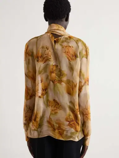 Saint Laurent Pussy-bow Floral-print Silk-mousseline Blouse | Thumbnail 4 Saint Laurent Pussy-bow Floral-print Silk-mousseline Blouse | Thumbnail 4