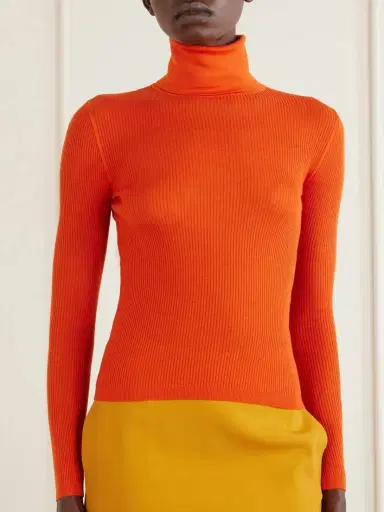 Saint Laurent Ribbed Wool, Cashmere And Silk-blend Turtleneck Sweater | Thumbnail 3 Saint Laurent Ribbed Wool, Cashmere And Silk-blend Turtleneck Sweater | Thumbnail 3