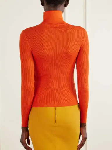 Saint Laurent Ribbed Wool, Cashmere And Silk-blend Turtleneck Sweater | Thumbnail 4 Saint Laurent Ribbed Wool, Cashmere And Silk-blend Turtleneck Sweater | Thumbnail 4