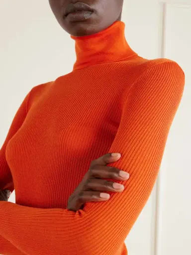 Saint Laurent Ribbed Wool, Cashmere And Silk-blend Turtleneck Sweater | Thumbnail 5 Saint Laurent Ribbed Wool, Cashmere And Silk-blend Turtleneck Sweater | Thumbnail 5
