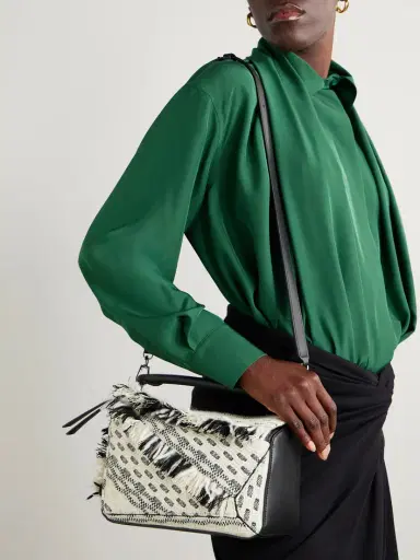 Loewe + Anni Albers Puzzle Small Leather And Fringed Jacquard Shoulder Bag | Thumbnail 2 Loewe + Anni Albers Puzzle Small Leather And Fringed Jacquard Shoulder Bag | Thumbnail 2