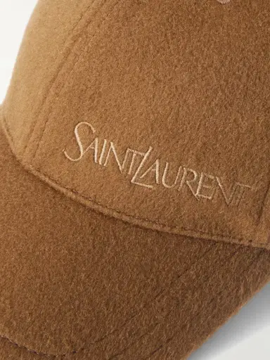 Saint Laurent Embroidered Brushed-cashmere Baseball Cap | Thumbnail 4 Saint Laurent Embroidered Brushed-cashmere Baseball Cap | Thumbnail 4
