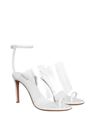 Alaïa Asymmetric Heeled Sandals | Thumbnail 1 Alaïa Asymmetric Heeled Sandals | Thumbnail 1