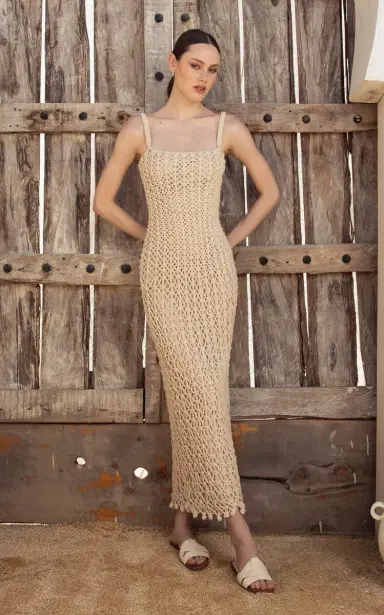 ANDRES OTALORA Poesia Quieta Cotton-Macrame Maxi Dress | Thumbnail 5 ANDRES OTALORA Poesia Quieta Cotton-Macrame Maxi Dress | Thumbnail 5
