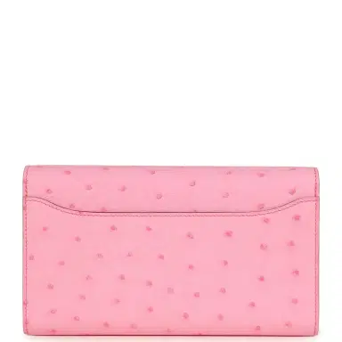 HERMÈS Hermes Constance To Go Wallet Bubblegum Ostrich Palladium Hardware | Thumbnail 4 HERMÈS Hermes Constance To Go Wallet Bubblegum Ostrich Palladium Hardware | Thumbnail 4