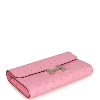 HERMÈS Hermes Constance To Go Wallet Bubblegum Ostrich Palladium Hardware | Thumbnail 6 HERMÈS Hermes Constance To Go Wallet Bubblegum Ostrich Palladium Hardware | Thumbnail 6