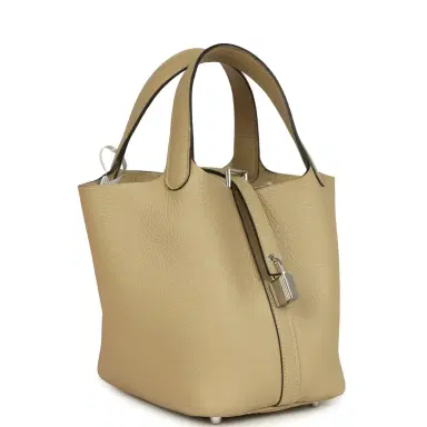 HERMÈS Hermes Picotin Lock 18 Trench Clemence Palladium Hardware | Thumbnail 2 HERMÈS Hermes Picotin Lock 18 Trench Clemence Palladium Hardware | Thumbnail 2