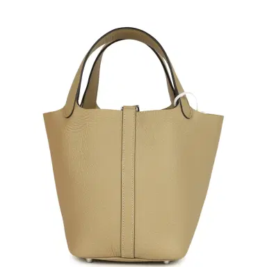 HERMÈS Hermes Picotin Lock 18 Trench Clemence Palladium Hardware | Thumbnail 5 HERMÈS Hermes Picotin Lock 18 Trench Clemence Palladium Hardware | Thumbnail 5