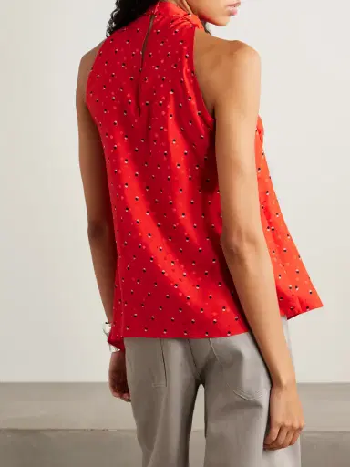 Acne Studios Scarf-detailed Printed Silk-jacquard Top | Thumbnail 3 Acne Studios Scarf-detailed Printed Silk-jacquard Top | Thumbnail 3