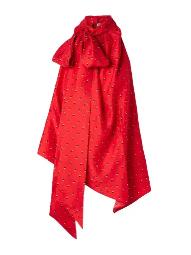 Acne Studios Scarf-detailed Printed Silk-jacquard Top | Thumbnail 1 Acne Studios Scarf-detailed Printed Silk-jacquard Top | Thumbnail 1
