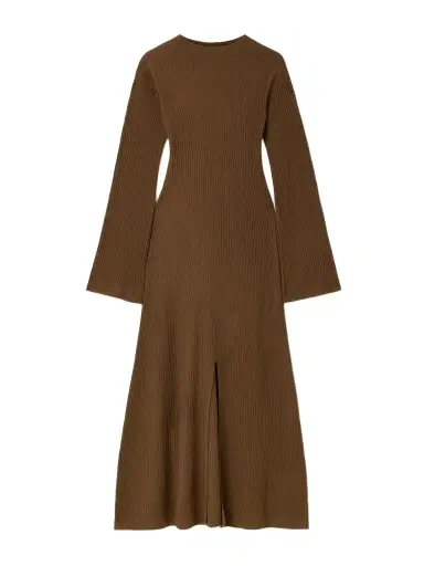 Le Kasha Logan Ribbed Organic Cashmere Midi Dress | Thumbnail 1 Le Kasha Logan Ribbed Organic Cashmere Midi Dress | Thumbnail 1