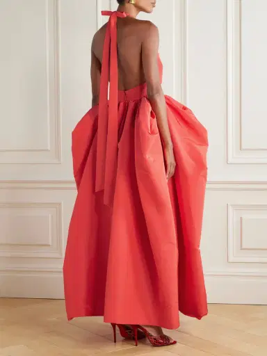 Christopher John Rogers Gathered Silk-faille Halterneck Gown | Thumbnail 3 Christopher John Rogers Gathered Silk-faille Halterneck Gown | Thumbnail 3