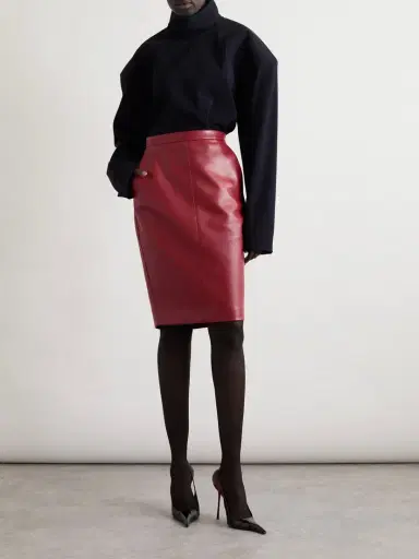 Saint Laurent Leather Skirt | Thumbnail 2 Saint Laurent Leather Skirt | Thumbnail 2