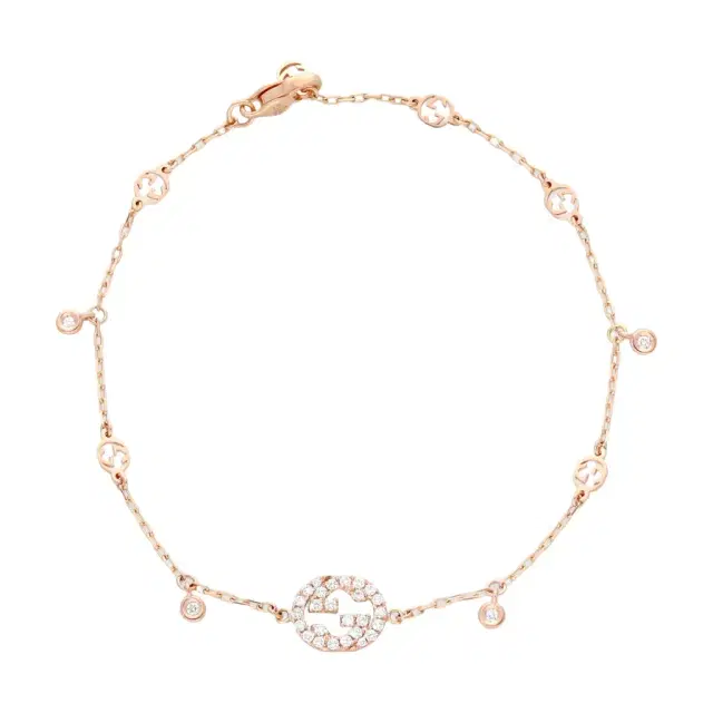 Gucci Interlocking G 18K Rose Gold Diamond Bracelet YBA729403001016 - S (6.3 by The Solist Gucci Interlocking G 18K Rose Gold Diamond Bracelet YBA729403001016 - S (6.3 by The Solist