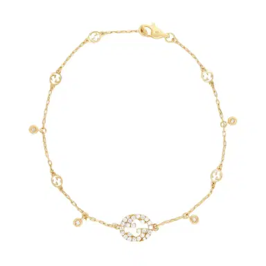 Gucci Gucci Interlocking G 18K Yellow Gold Diamond Bracelet YBA729403002016 - S (6.3 by The Solist | Thumbnail 1 Gucci Gucci Interlocking G 18K Yellow Gold Diamond Bracelet YBA729403002016 - S (6.3 by The Solist | Thumbnail 1