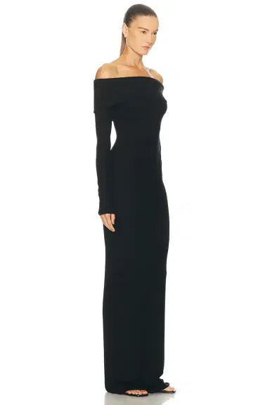 ÉTERNE Long Sleeve Off-Shoulder Butter Rib Maxi Dress | Thumbnail 2 ÉTERNE Long Sleeve Off-Shoulder Butter Rib Maxi Dress | Thumbnail 2