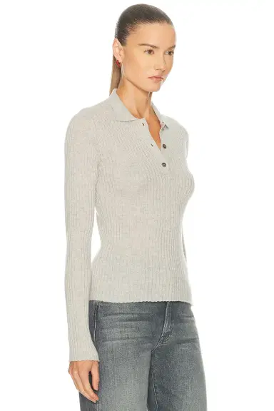 The Elder Statesman Silky Cashmere Polo Sweater | Thumbnail 2 The Elder Statesman Silky Cashmere Polo Sweater | Thumbnail 2