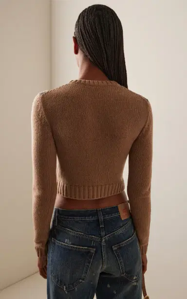 Prada Cropped Argyle Cashmere Sweater | Thumbnail 4 Prada Cropped Argyle Cashmere Sweater | Thumbnail 4