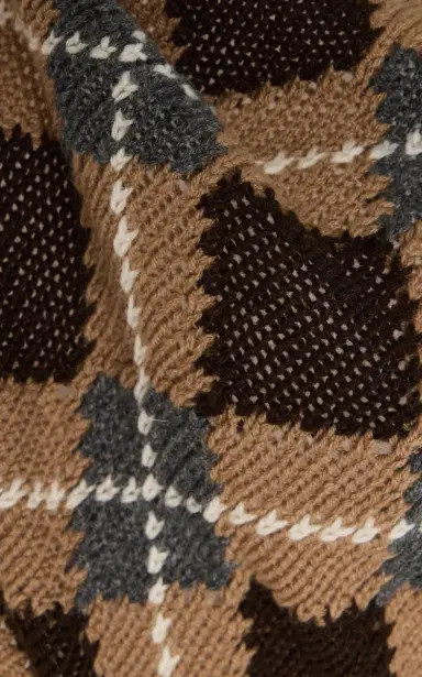 Prada Cropped Argyle Cashmere Sweater | Thumbnail 5 Prada Cropped Argyle Cashmere Sweater | Thumbnail 5