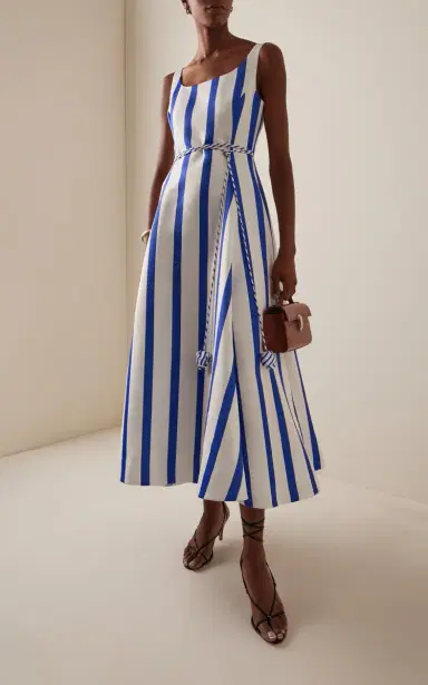 Leo Lin Serafina Striped Crepe Maxi Dress | Thumbnail 3 Leo Lin Serafina Striped Crepe Maxi Dress | Thumbnail 3