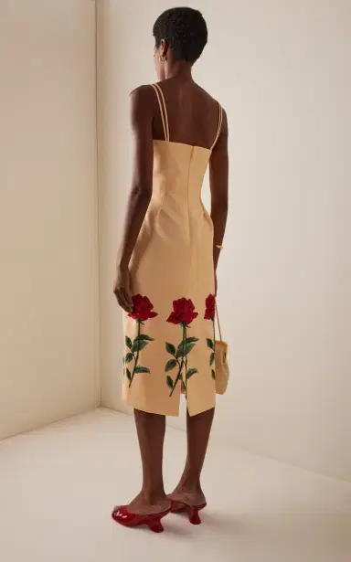 Leo Lin Polina Sequined Rose-Print Crepe Midi Dress | Thumbnail 4 Leo Lin Polina Sequined Rose-Print Crepe Midi Dress | Thumbnail 4