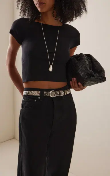 Déhanche Hollyhock Snake-Effect Leather Belt | Thumbnail 2 Déhanche Hollyhock Snake-Effect Leather Belt | Thumbnail 2