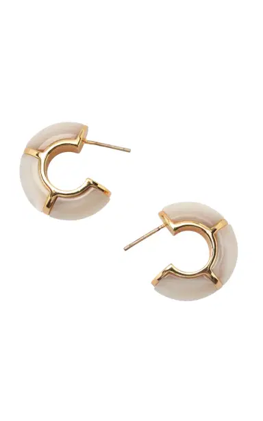Lizzie Fortunato Zellige Hoops In Mother Of Pearl | Thumbnail 3 Lizzie Fortunato Zellige Hoops In Mother Of Pearl | Thumbnail 3