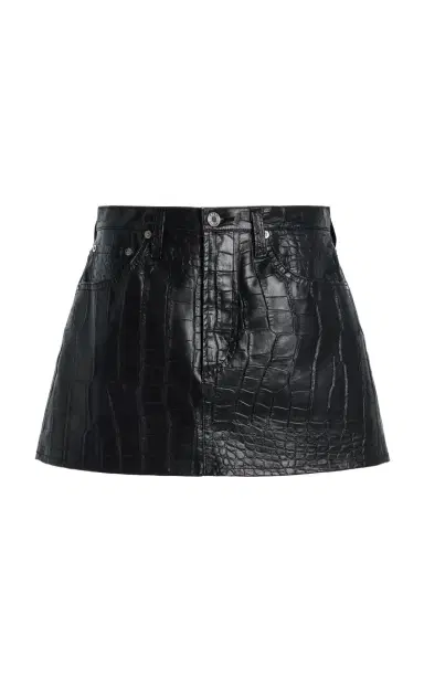 AGOLDE Keira Croc-Effect Faux-Leather Mini Skirt | Thumbnail 6 AGOLDE Keira Croc-Effect Faux-Leather Mini Skirt | Thumbnail 6