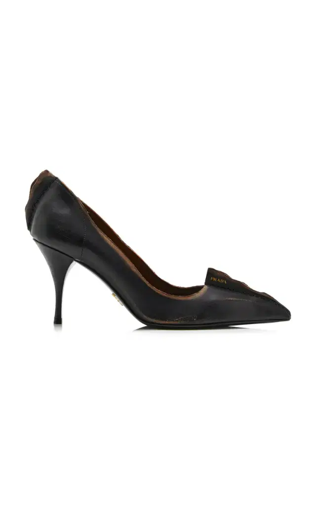 Prada Antiqued Leather Pumps