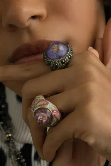 SEVAN BICAKCI Amethyst Black Yellow Diamond Lotus Ring | Thumbnail 4 SEVAN BICAKCI Amethyst Black Yellow Diamond Lotus Ring | Thumbnail 4