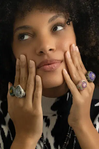 SEVAN BICAKCI Amethyst Black Yellow Diamond Lotus Ring | Thumbnail 5 SEVAN BICAKCI Amethyst Black Yellow Diamond Lotus Ring | Thumbnail 5