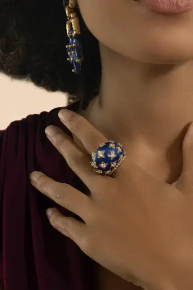 DAVID WEBB Diamond Blue Star Ring | Thumbnail 5 DAVID WEBB Diamond Blue Star Ring | Thumbnail 5