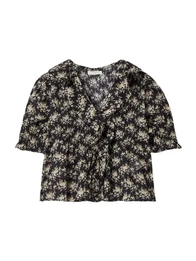 DÔEN Henri Ruffled Pintucked Floral-print Organic Cotton-voile Top | Thumbnail 1 DÔEN Henri Ruffled Pintucked Floral-print Organic Cotton-voile Top | Thumbnail 1