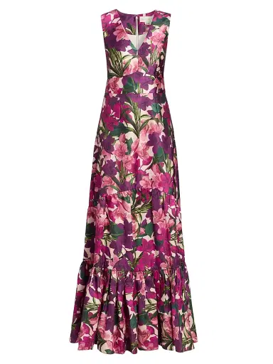 SACHIN BABI Women's Rori Floral Tiered Gown - Casa Blanca Lillies | Thumbnail 1 SACHIN BABI Women's Rori Floral Tiered Gown - Casa Blanca Lillies | Thumbnail 1
