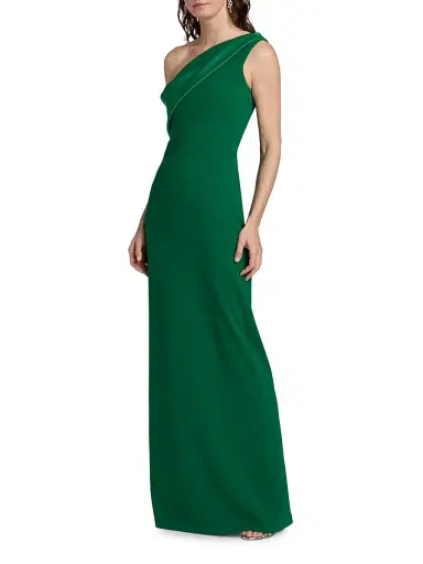 SACHIN BABI Women's Angelina One-Shoulder Gown - Emerald | Thumbnail 2 SACHIN BABI Women's Angelina One-Shoulder Gown - Emerald | Thumbnail 2