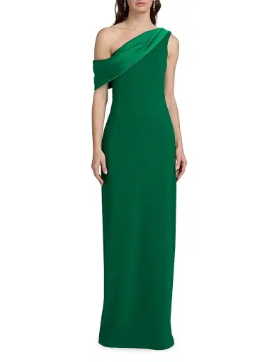 SACHIN BABI Women's Angelina One-Shoulder Gown - Emerald | Thumbnail 3 SACHIN BABI Women's Angelina One-Shoulder Gown - Emerald | Thumbnail 3