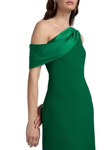 SACHIN BABI Women's Angelina One-Shoulder Gown - Emerald | Thumbnail 6 SACHIN BABI Women's Angelina One-Shoulder Gown - Emerald | Thumbnail 6