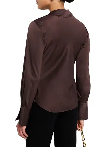 Simkhai Women's Symone Long-Sleeve Cowl Neck Top - Chocolate | Thumbnail 4 Simkhai Women's Symone Long-Sleeve Cowl Neck Top - Chocolate | Thumbnail 4