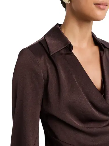 Simkhai Women's Symone Long-Sleeve Cowl Neck Top - Chocolate | Thumbnail 5 Simkhai Women's Symone Long-Sleeve Cowl Neck Top - Chocolate | Thumbnail 5
