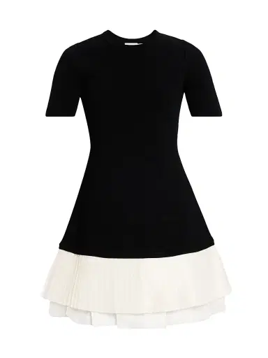 SIMKHAI Women's Lorin Mixed-Media A-Line Minidress - Black Multi | Thumbnail 1 SIMKHAI Women's Lorin Mixed-Media A-Line Minidress - Black Multi | Thumbnail 1