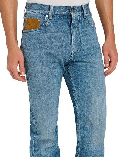 Bottega Veneta Men's Vintage Indigo-Washed Suede-Pocket Jeans - Medium Blue - Size 40 | Thumbnail 5 Bottega Veneta Men's Vintage Indigo-Washed Suede-Pocket Jeans - Medium Blue - Size 40 | Thumbnail 5